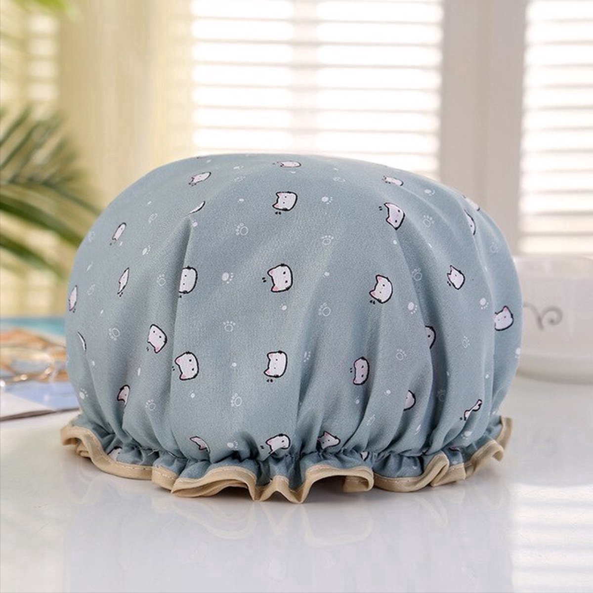 Goedkoopste CHPN - Douchemuts - Katten douchemuts - Blauw - Douchekapje - Praktische douchemuts - Douche kapje - Douche cap - Douchecap - Douche muts - Shower cap