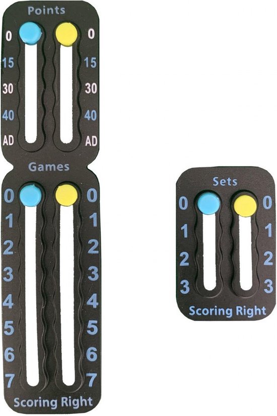 Scoring Right Scorebord - Tennis & Padel Scorebord - Plakbaar Scorebord - Hoogwaardige Kwaliteit - 1,9 Gram - Zwart