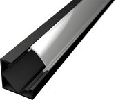 Profil de bande LED - Velvalux Profi - Aluminium Zwart - 1 mètre - 18,5x18,5 mm - Profil d'angle