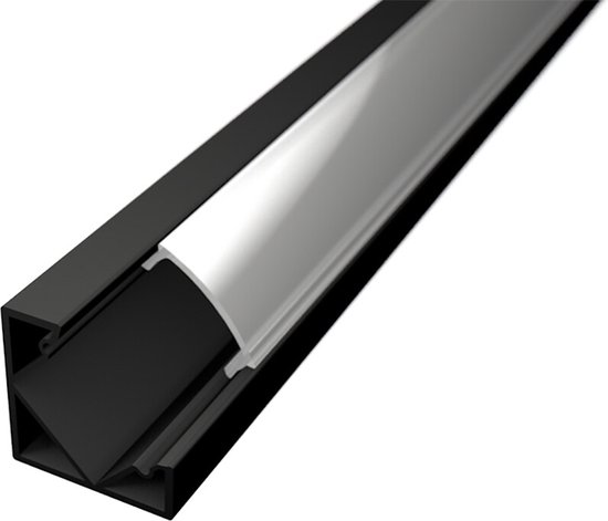 LED Strip Profiel - Velvalux Profi - Zwart Aluminium - 1 Meter - 18.5x18.5mm - Hoekprofiel