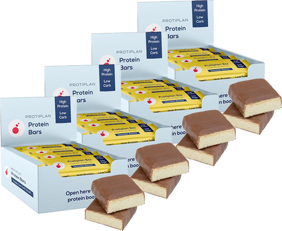 Goedkoopste Protiplan | Happiest Protein Bar | Chocolate Banana | 64 stuks | 64 x 45 gram
