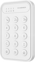 RoomBanker Keypad KP1 - Ondersteuning voor inschakeling met één klik zonder wachtwoord en alarm met één klik (paniekalarm, brandalarm, medisch alarm) - communicatie over extreem lange afstanden tot 1900 m tweerichtingscommunicatie met hub
