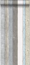 Walls4You papier peint planches de bois patinées gris, bleu et beige - 935286 - 53 cm x 10,05 m