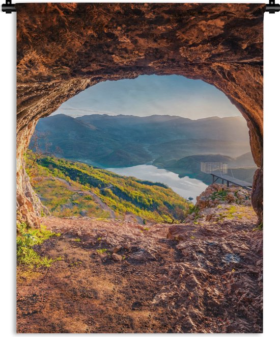 Wandkleed - Wanddoek - Grot - Berg - Landschap - Natuur - 150x200 cm - Wandtapijt