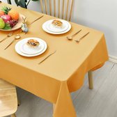Glad tafelkleed, vlekbestendig tafelkleed met lotuseffect, lichtgewicht, waterafstotend, tafellinnen, donkergeel, 140 x 200 cm