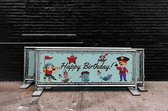 Piraten Happy Birthday Spandoek- Gefeliciteerd Verjaardag Banner - 150x50 cm