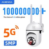 5G Wi-Fi Dual Band Smart Home Security Camera, 5MP High Definition 360 Â° Graden Panoramisch, APP Afstandsbediening