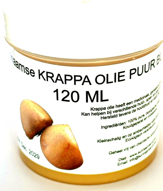 Foto: Krappa olie puur butter 120 ml koudgeperst onbewerkt