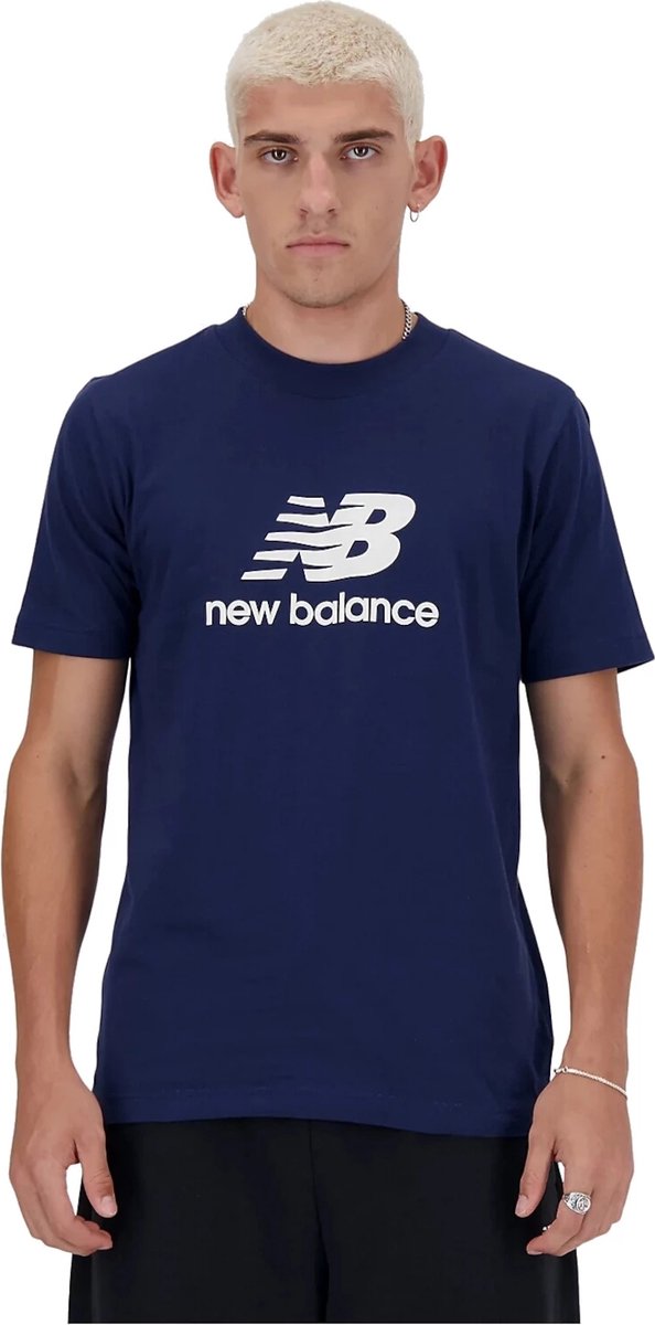 New Balance Sport Essentials Logo T-Shirt Heren T-shirt Marineblauw