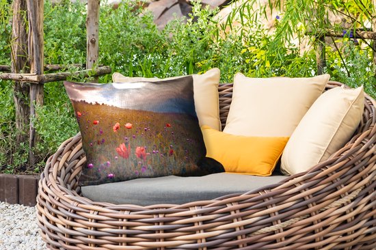 Coussins d'extérieur - Jardin - Fleurs - Coucher de soleil - Oranje - 50x30 cm