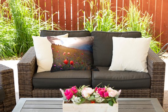 Coussins d'extérieur - Jardin - Fleurs - Coucher de soleil - Oranje - 50x30 cm
