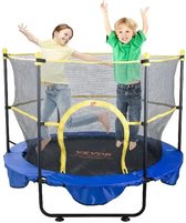 HandyHaven® - Trampoline - Kinderen - Binnen en buiten - Zwart - Blauw - Veiligheidsnet - 154.5cm - 70kg