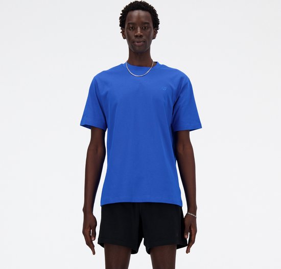 New Balance NB Athletics Cotton T-Shirt Heren T-shirt - Blauw OASIS - Maat S