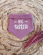 Baby announcement bandana voor honden - Big Sister - roze - xs