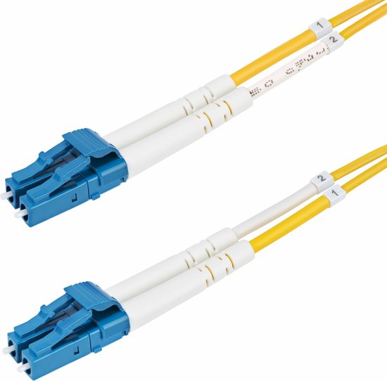 StarTech.com Câble Fibre Optique de 15m Duplex Monomode LC à LC (UPC) OS2, 9/125µm, 100G, Cordon Fibre Optique, Insensible à la Courbure, Faible Perte d'Insertion, Cordon Patch Fibre LSZH