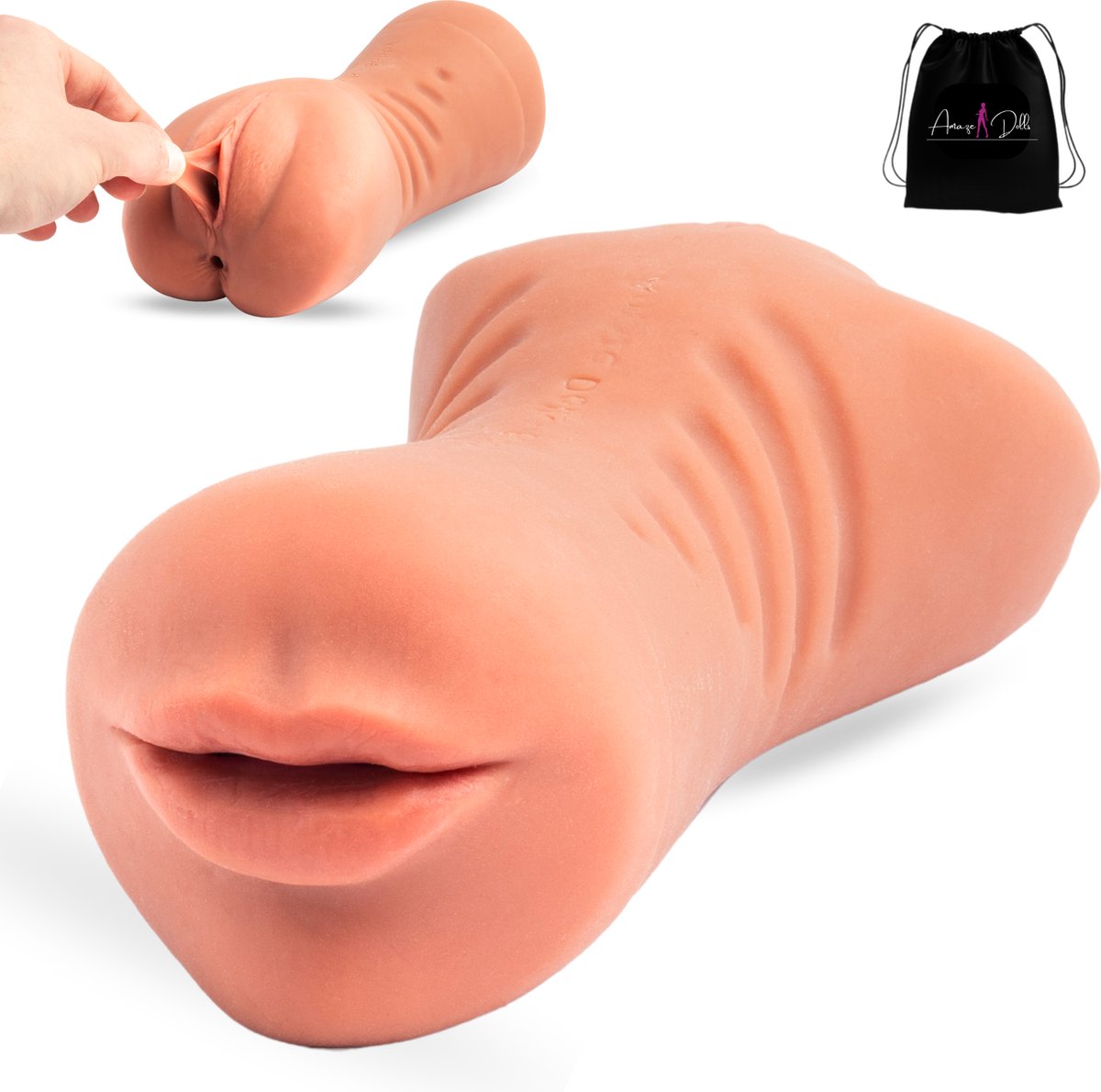 Goedkoopste Amaze Dolls Bobby official - Masturbator - Realistisch - Pocket Pussy - 3 in 1 Vagina en Anus - Sex Toys voor Mannen - Kunstvagina Bruin