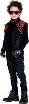 Wilbers & Wilbers - Costume Punk & Rock - Cool Punk Rocker Vest Enfant Garçon - Rouge, Zwart - Taille 152 - Déguisements - Déguisements