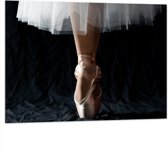 Dibond - Ballerina - Balet - Schoenen - Dansen - 100x75 cm Foto op Aluminium (Met Ophangsysteem)