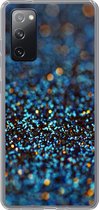 Geschikt voor Samsung Galaxy S20 FE hoesje - Glitter - Blauw - Abstract - Design - Siliconen Telefoonhoesje