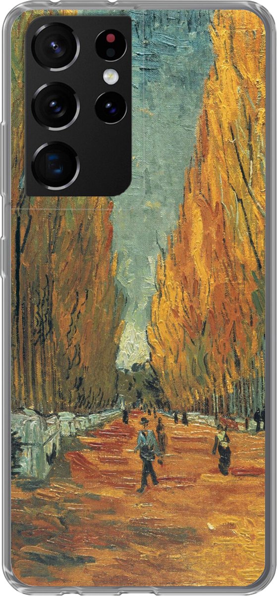 Telefoonhoesje Geschikt voor Samsung Galaxy S21 Ultra hoesje - Elysische velden - Vincent van Gogh - Siliconen Telefoonhoesje Telefoonhoesje