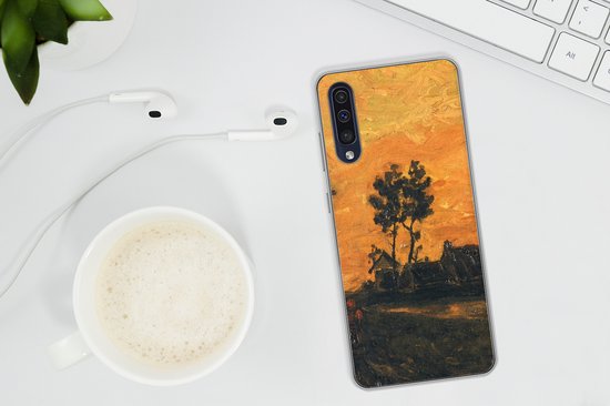 Coque Samsung Galaxy A30s - Paysage au coucher du soleil - Vincent van Gogh - Coque de téléphone en Siliconen