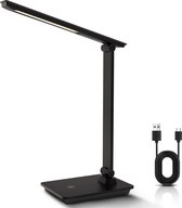 Aigostar 10B9O - Bureaulamp Led Dimbaar - 3 Helderheid - USB oplaadbaar - Smart Touch - Verstelbare Leeslamp - Tafellamp - 4000K - Zwart