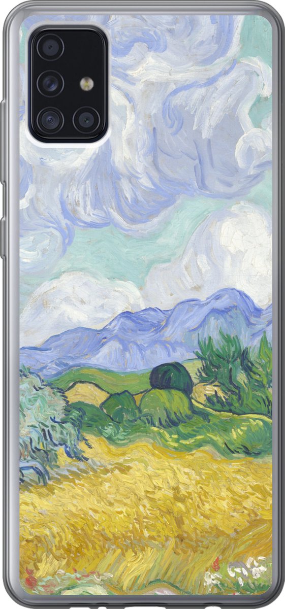 Telefoonhoesje Geschikt voor Samsung Galaxy A52 5G hoesje - Korenveld met cipressen - Vincent van Gogh - Siliconen Telefoonhoesje Telefoonhoesje