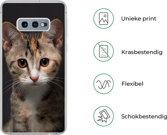 Coque Samsung Galaxy S10e - Chat - Zwart - Portrait - Coque de téléphone en Siliconen