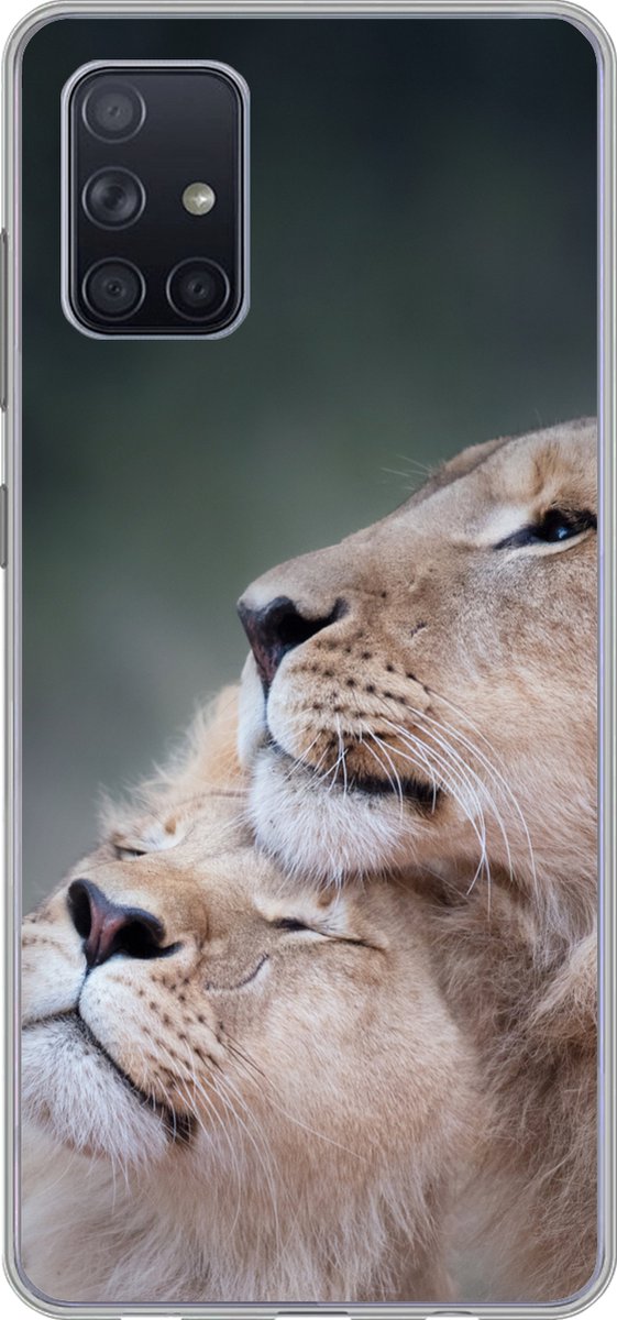 Telefoonhoesje Geschikt voor Samsung Galaxy A51 5G hoesje - Leeuw - Wilde dieren - Big Five - Siliconen Telefoonhoesje Telefoonhoesje