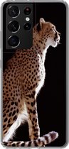 Geschikt voor Samsung Galaxy S21 Ultra hoesje - Cheeta - Dieren - Licht - Siliconen Telefoonhoesje