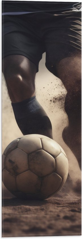 Vlag - Bal - Voetballen - Tenue - Zand - Sport - 20x60 cm Foto op Polyester Vlag