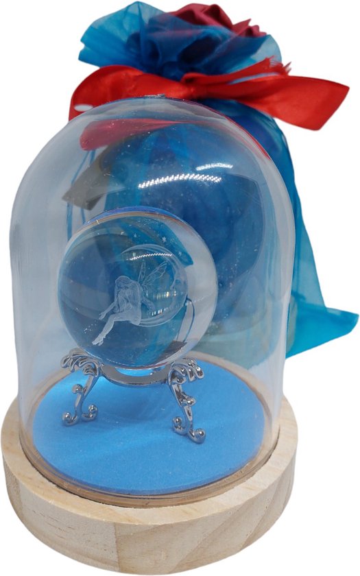 Cloche en plastique avec boule en verre Elf 3D | Elfe 3D | Bocal | Boule de verre 3D | 5 couleurs de mousse | amour | cadeau de copines | cadeau | Saint | Noël | jours fériés | A. de Laar |