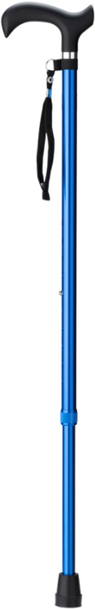 Wandelstok Blauw met ergonomisch comfort handvat en polsbandje - Loopstok - Verstelbaar 76 - 98,5 cm - Lichtgewicht