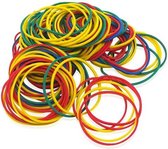 Bandes de caoutchouc colorées - 50 mm - 100 pièces dans un sachet - Bandes élastiques - Élastiques - Reliure