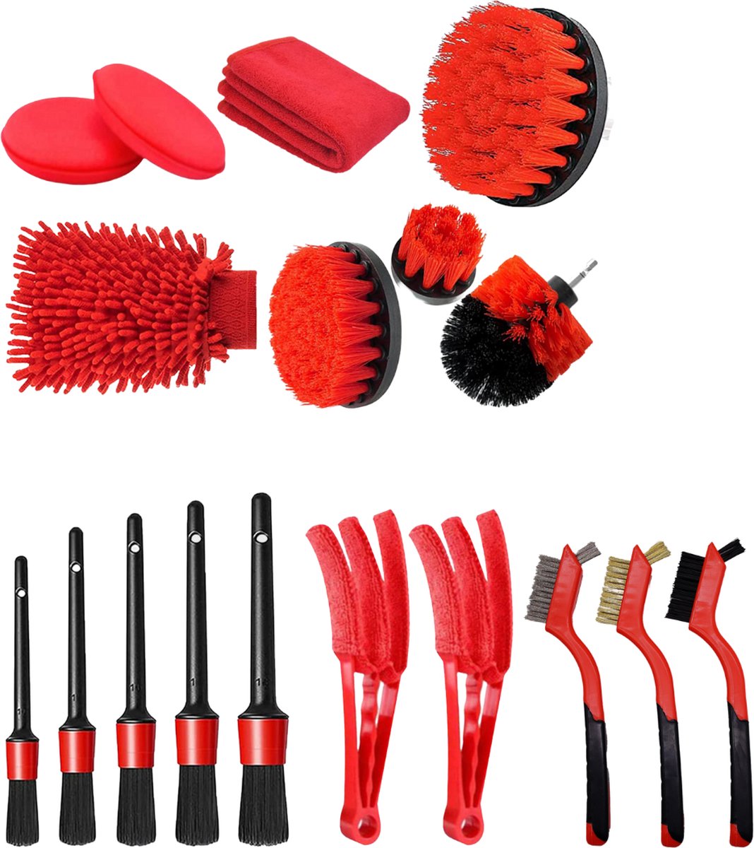 Goedkoopste Nivard Reinigingsborstel Boormachine - Borstelset Voor Boormachine - Boorborstel - 18 Stuks