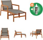 vidaXL Chaise de jardin avec repose-pieds Bois d'eucalyptus et textilène Gris Chaise de jardin avec nettoyant
