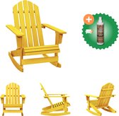 vidaXL Chaise à bascule Adirondack Bois d'épicéa massif Jaune Chaise de jardin avec nettoyant et assainisseur pour bois