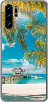 Geschikt voor Huawei P30 Pro hoesje - Strand - Palmboom - Zee - Siliconen Telefoonhoesje