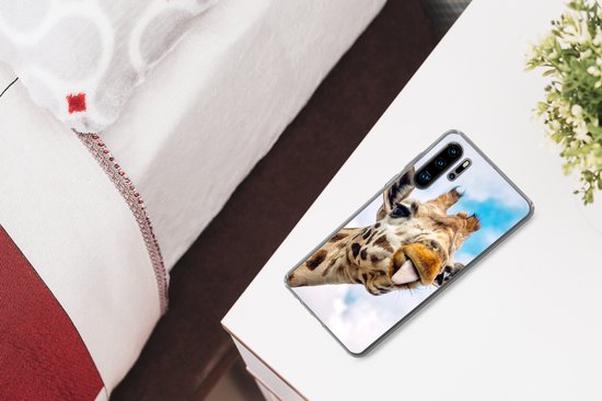 Coque Huawei P30 Pro - Girafe - Drôle - Langue - Enfants - Garçons - Filles - Enfant - Coque de téléphone en Siliconen