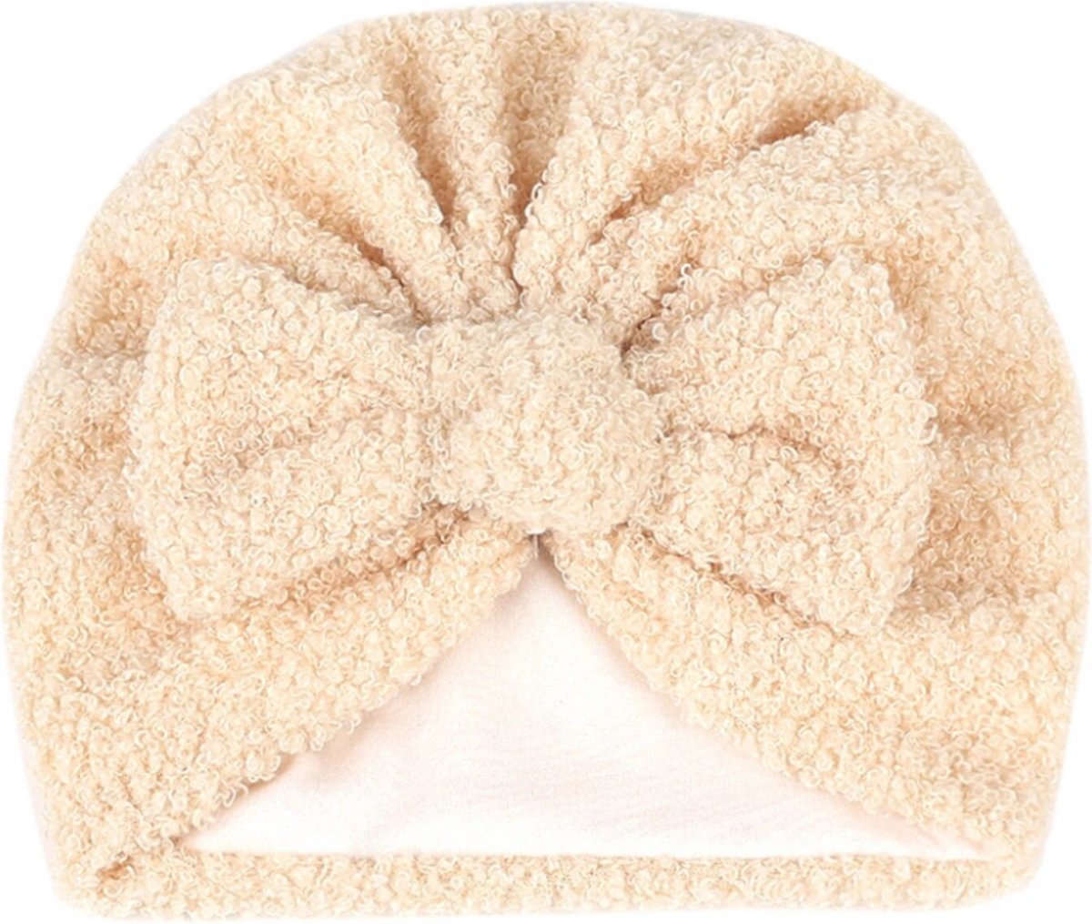 Goedkoopste baby muts - teddy - meisje - beige - kraamcadeau - winter