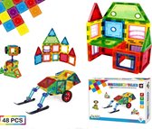 Magnetisch speelgoed-Magnetic Blocks 48 stuks - Magnetische Blokken - Educatief Speelgoed - Duurzaam speelgoed