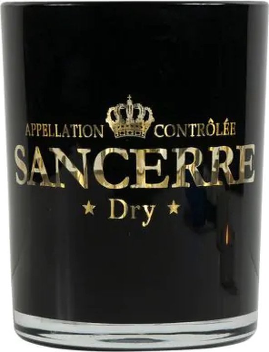 Mars & More windlicht waxinehouder wijn Sancerre zwart medium 12cm