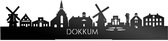 Standing Skyline Dokkum Zwart Glanzend - 40 cm - Woon decoratie om neer te zetten en om op te hangen - Meer steden beschikbaar - Cadeau voor hem - Cadeau voor haar - Jubileum - Verjaardag - Housewarming - Aandenken aan stad - WoodWideCities