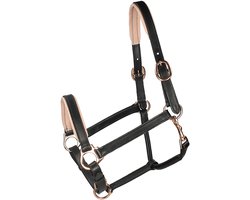 Horsegear Halster Horsegear Rosegold Leer Zwart-goud | Maat: Paard