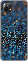Geschikt voor Xiaomi 11T hoesje - Glitter - Blauw - Abstract - Design - Siliconen Telefoonhoesje