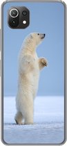 Geschikt voor Xiaomi 11T hoesje - IJsbeer - Grappig - Sneeuw - Kinderen - Jongens - Meisjes - Kind - Siliconen Telefoonhoesje