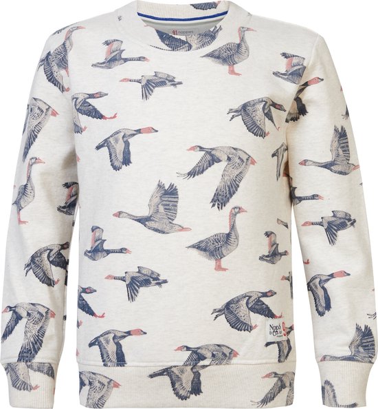 Noppies Boys Sweater Deltona long sleeve all over print Jongens Trui - Oatmeal - Maat 134