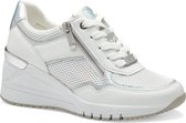 Marco Tozzi Dames Sneaker - 23743-197 Wit/Zilver - Maat 41