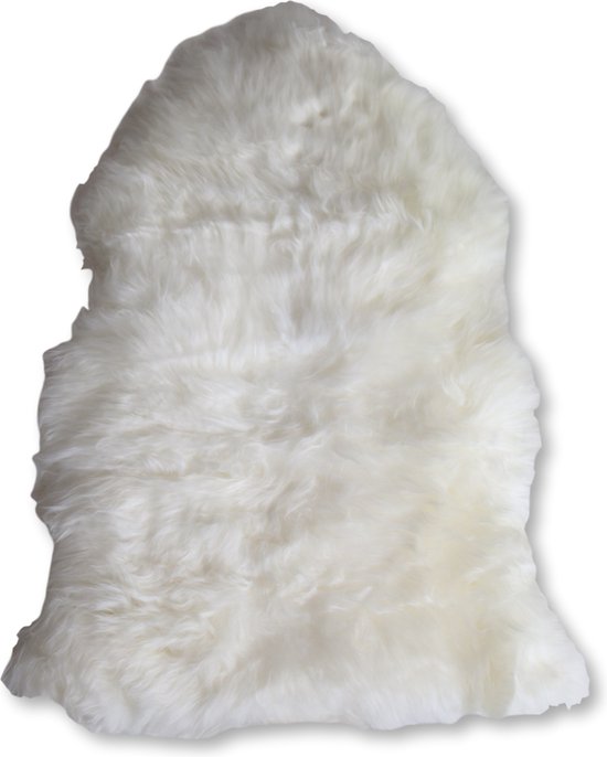 peau de mouton blanche - 100% naturelle - produite de manière durable - 80cmx50cmx6cm