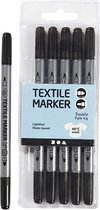 Stiften - Tekenstiften - Zwart - Schetsen, Belettering, Pixel Art - Lijndikte 2,3+3,6mm - 6 stuks